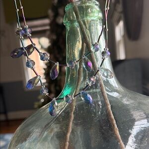 Iridescent Glass Bead Necklace & Earrings